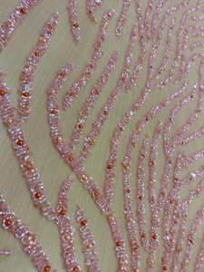 <b>Sequin</b> Beaded Lace Fabric Heavy Embroidery Tulle for <b>Red</b> Carpet Dresses Party Wear Formal Gown Luxury Mesh Material - Product Image 4