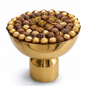 <b>Assorted</b> <b>Chocolate</b> Gift Bowl With Gold Fluted Bowls Premium Marble Serving Platter For Wedding Corporate Gifting And Holiday - Product Image 3