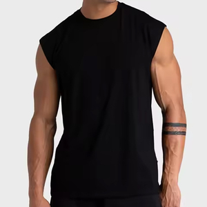 <b>Men's</b> <b>Green</b> Black Color Blocked Sleeveless Tank <b>Top</b> O-Neck Quick Dry Sporty Fitness Workout Gym Wear - Product Image 2