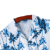 Kemeja Hawaii Pria Kasual Bermotif Lengan Pendek Poplin Cepat Kering Ramah Lingkungan Anti-UV Kemeja Pantai Kemeja Tropis Custom