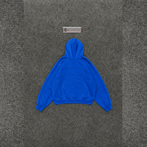 Sudadera con Capucha Azul Extra Grande PREMIUM para Hombre, Sudadera de Felpa de Algodón Azul Sólido, Estilo Casual, Corte Regular, Estilo Otoñal, RELAXE - Product Image 6