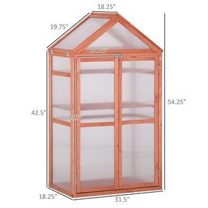 Invernadero de Madera Ajustable 32x19x54 con Puertas Dobles y Estantes para Protección de Plantas - Carpa de Cultivo Interior - Product Image 3