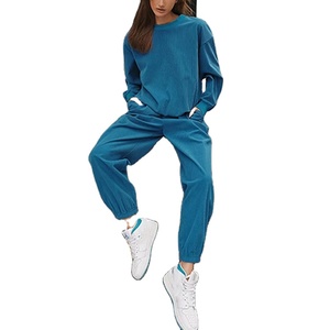 Conjunto de 2 piezas para mujer, pantalones holgados Retro de cintura alta de talla grande de algodón y lino sólido, traje informal para primavera y otoño para mujer - Product Image 2