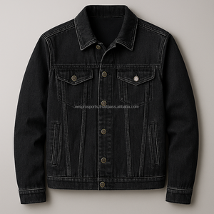 Veste en jean pour homme en gros, délavée à l'acide, style vintage, streetwear décontracté, fabricant OEM - Product Image 2