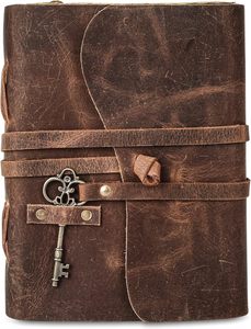 Carnet en cuir fait main avec papier à bords frangés 8x6 pouces, fermeture magnétique vintage, pour journal, agenda, carnet de notes quotidien - Product Image 1