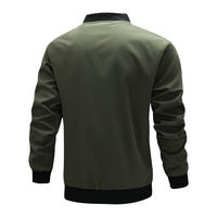 Blouson Bomber Homme Grande Taille Style Vintage Sur Mesure Col Montant Fermeture Éclair Logo Personnalisé Tissu Denim Enduit Teint Uni