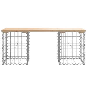 Banco de Jardín de Madera de Pino Macizo con Acero Galvanizado, Banco de Patio Compacto de Madera Natural - Product Image 5