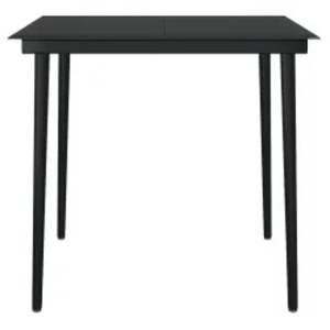Ensemble de salle à manger de jardin de taille moyenne en rotin PE noir, collection de meubles d'extérieur élégante - Product Image 6