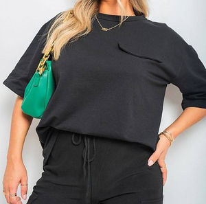 Top Corto Casual Transpirable de Verano para Mujer, Cuello Redondo, Poliéster/Algodón, Venta al Por Mayor Personalizada - Product Image 1