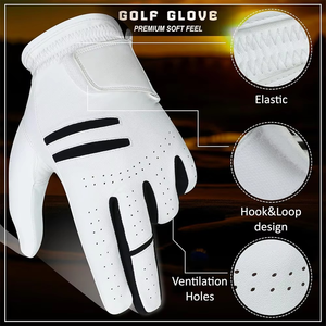Gants de golf GEO BROTHERS en cuir de cabretta d'Indonésie, respirants, antidérapants, avec logo personnalisé, couleurs au choix, pour homme/femme. - Product Image 4
