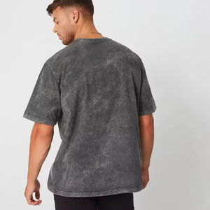 T-shirt décontracté pour homme à manches courtes, coupe oversize, épaules tombantes, impression personnalisée du logo, haute qualité - Product Image 5