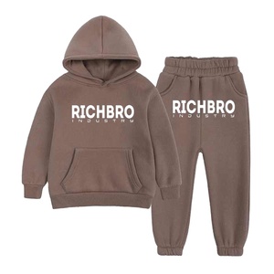 ชุดวอร์มกางเกงและฮู้ดสำหรับเด็กผ้าฟลีซ100% เป็นมิตรต่อสิ่งแวดล้อมเสื้อผ้าสำหรับเด็กผู้ชายออกแบบได้ตามต้องการ - Product Image 2