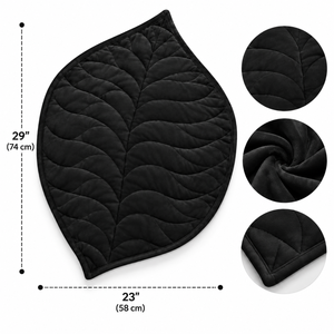 Manta Ponderada Negra de 5 lb para Adultos |   Manta acolchada con diseño de hojas de 23 x 29 pulgadas |   Manta Suave y Lavable para Relajarse - Product Image 2