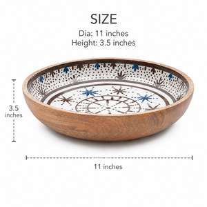 Cuenco de madera esmaltado para servir ensaladas, ideal para fiestas en casa, bodas, restaurantes y como cuenco para salsas. - Product Image 6