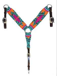 Collar de Pecho para Caballo Estilo Western Personalizado con Cuentas, Patrón Navajo, Cuero y Lana, Marca EQUIPRO, Modelo CUSTOMISE, Tallas COB/FULL/UP Uttar - Product Image 1
