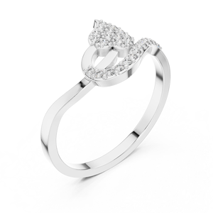 Ensemble de bagues minimalistes en or blanc 18 carats avec diamants de laboratoire taillés en forme de feuille, plaqué rhodium de luxe, certifié pour fiançailles, mariage et soirées - Product Image 4