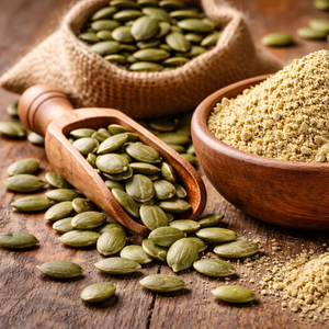 WARRLY Polvo de Semilla de Calabaza Natural, Extracto Herbal, Grado Alimenticio, Ingrediente Superalimento, Suministro a Granel, Etiqueta Privada, Envase en Tambor/Botella - Product Image 1