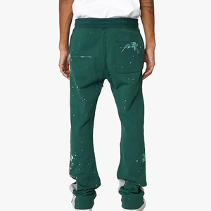 <b>Men</b> Flared <b>Trouser</b> Slim Classic Fit Casual Winter Cotton Fleece <b>Elastic</b> Waist Quick Dry Breathable Lightweight Flared <b>Trouser</b> - Product Image 3