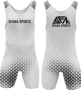 SFANA SPORTS Singlet de lutte pour homme noir imprimé éclairs sans manches, compression, évacuation de l'humidité, ajusté, une pièce - Product Image 1