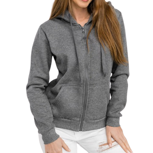 Custom <b>Dark</b> Charcoal <b>Grey</b> Full Zip Fleece <b>Hoodie</b> Wholesale Slim Fit Zipper Jacket - Product Image 1