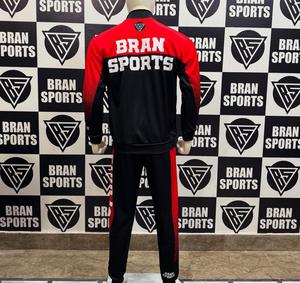 ชุดวอร์มผู้ชายแบรนด์ Bran Sports สำหรับฤดูหนาว น้ำหนักเบา ผลิตจากโพลีเอสเตอร์ 100% แบบถัก พิมพ์ลายด้วยเทคนิค Heat-Transfer ซิปยาวเต็มตัว เอวยางยืด รับผลิตแบบ OEM - Product Image 2