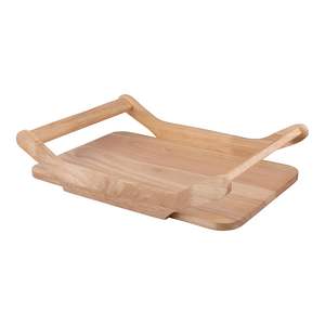 Plateau de service rectangulaire en bois de qualité supérieure, grand format, pour service à thé, style Windsor, fabriqué à la main en Inde, en bois d'hévéa |   pour la maison, la cuisine - Product Image 1