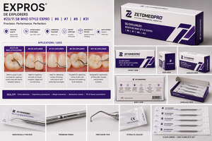 Explorador Dental de Doble Punta Expros 3A/UNC15 # 6 # 30 Zetomed Pro de Acero Inoxidable - Product Image 4
