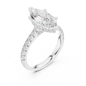Bague de fiançailles Art Déco Vinson Project en moissanite taille marquise avec double accent, en acier inoxydable, certifiée GRA, bijoux fins - Product Image 4