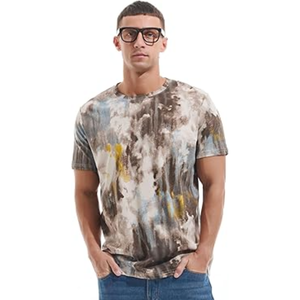 T-shirt col rond pour homme – T-shirt décontracté à coupe ajustée avec imprimé graphique, manches courtes, streetwear élégant pour homme - Product Image 6