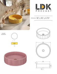 Lavabo Redondo de Cemento Europeo, Moderno, de Una Sola Pieza, con Desagüe, para Apartamento, Hotel, Villa 2026 - Product Image 3