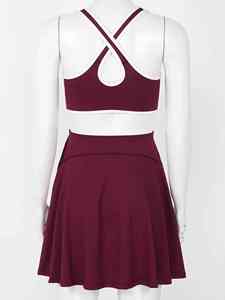 Uniforme de Tenis de Entrenamiento con Falda Pantalón y Top de Estilo Quick Motion, de Tela Elástica para un Rendimiento Ágil en la Cancha, con Sensación Suave al Tacto para Jugadores - Product Image 4