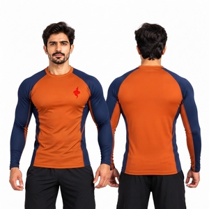 T-shirt de compression athlétique à manches longues pour hommes, idéal pour la gym, l'entraînement, le fitness, la course, le cyclisme et le surf - Product Image 4