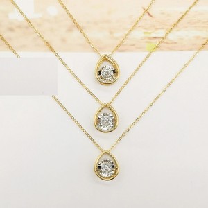 ทองคำ 14K ประดับเพชรทรงหยดน้ำแบบเคลื่อนย้ายได้ พร้อมเพชร CVD เป็นมิตรต่อสิ่งแวดล้อม เหมาะสำหรับชุดราตรีสุดหรู - Product Image 2