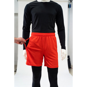 Shorts Awrah 2026 pour hommes, couleur unie, séchage rapide, coupe Bermuda, taille mi-haute élastique, décontracté, sport, rouge, en polyester tricoté - Product Image 4