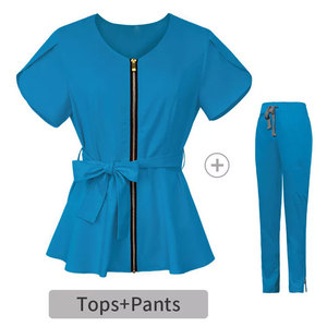 High Quality Eco-Friendly Lightweight Spandex/Polyester Needle Detection Women's Nursing Hospital <b>Scrubs</b> Custom <b>Scrub</b> <b>Sets</b> - Product Image 1