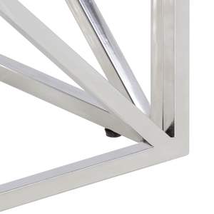 Attraente tavolino da caffè in acciaio inossidabile argento da 39,4 pollici dal design accattivante - Product Image 6