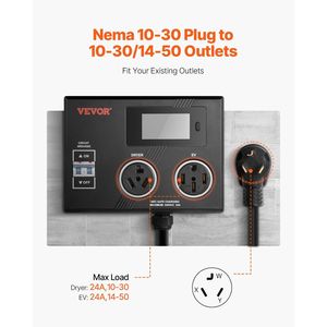 Presa di Distribuzione Elettrica Intelligente NEMA 10-30 con Indicatore LED a 3 Colori 240V per Asciugatrice EV - Product Image 3