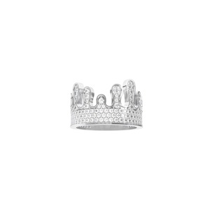 Iced Out <b>Crown</b> Design Diamond Sterling Silver Luxury Adjustable Cocktail <b>Ring</b> for Men and Women Trendy Party Style - Product Image 2
