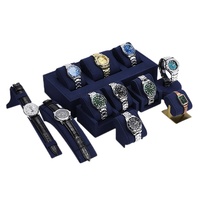 VANLOCY oreiller montre présentoir support montre plateau étui pour vitrine luxe bleu velours bijoux montre plateau