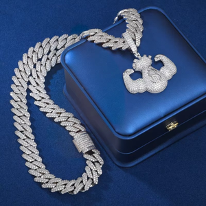 จี้เงินรูปดอลลาร์แบบ Iced Out Strongman ประดับเพชรโมอิสซาไนต์ สไตล์ฮิปฮอป หรูหรา เหมาะสำหรับงานปาร์ตี้ หรือโอกาสพิเศษ เครื่องประดับแฟชั่น - Product Image 3