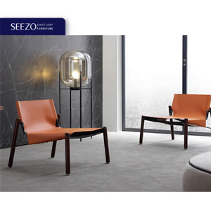 Nouveau <span class=keywords><strong>design</strong></span> chaises modernes en cuir chocolat métal <span class=keywords><strong>bois</strong></span> extérieur artificiel intérieur Relax <span class=keywords><strong>chaise</strong></span> longue pour hôtel - Product Image 3