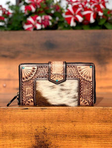 Nouveau Western élégant outillé vrais cheveux sur les bracelets en cuir de vachette embrayages femmes conçu sac à main vente chaude portefeuilles uniques - Product Image 2