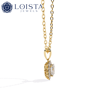 LOISTA สร้อยคอจี้เพชรทรงหัวใจ ทองคำขาว 18K ได้รับการรับรองจาก GIA เพชรธรรมชาติ เครื่องประดับหมั้นคลาสสิกสำหรับผู้หญิง - Product Image 4