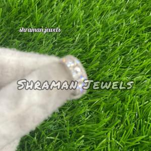 Anillo de Eternidad de Lujo en Oro Blanco Sólido de 14K con Moissanita y Engaste Pavé, Banda de 3 Hileras de Moda, Joyería de Regalo para Compromiso y Boda para Mujer - Product Image 2