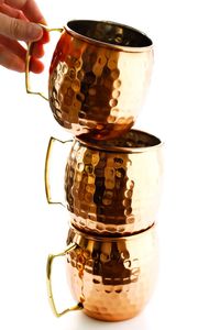 Juego de tazas de cobre martillado, Oasis de Medianoche, tazas reutilizables para bebidas, tazas para cócteles, colección premium y duradera - Product Image 6