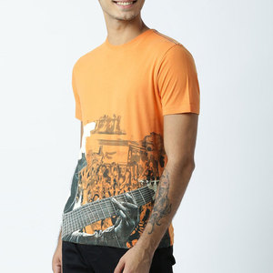 New Arrival Summer Wear Weight Customized Design Printed Your Logo Sky Blue Color Half Sleeve T-Shirt for Men - Product Image 2