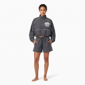 <b>Women</b>’s Outdoor Casual <b>Windbreaker</b> Tracksuit Set Hooded Jacket with Matching Shorts - Product Image 1