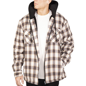 Veste en flanelle à carreaux pour homme ARTIZ INTERNATIONAL, capuche amovible, coupe-vent, écologique, streetwear d'hiver, style décontracté standard - Product Image 4