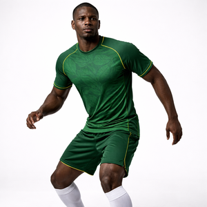 Camisetas de Fútbol Personalizadas Unisex, 100% Poliéster, Transpirables, de Secado Rápido, con Estampado por Transferencia de Calor, Cuello en V, Manga Corta, Degradado a Rayas - Product Image 6