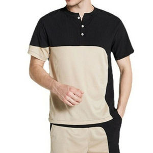 Ensemble de shorts en tricot décontractés pour hommes, été, couleurs contrastées, 100% coton, grandes tailles - Product Image 4
